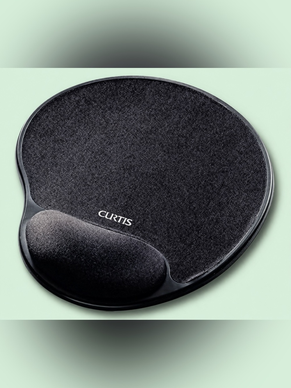 CURTIS BLACK ERGONOMIC MOUSE PAD WITH GEL CUSHION WRIST SUPPORT